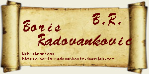 Boris Radovanković vizit kartica
